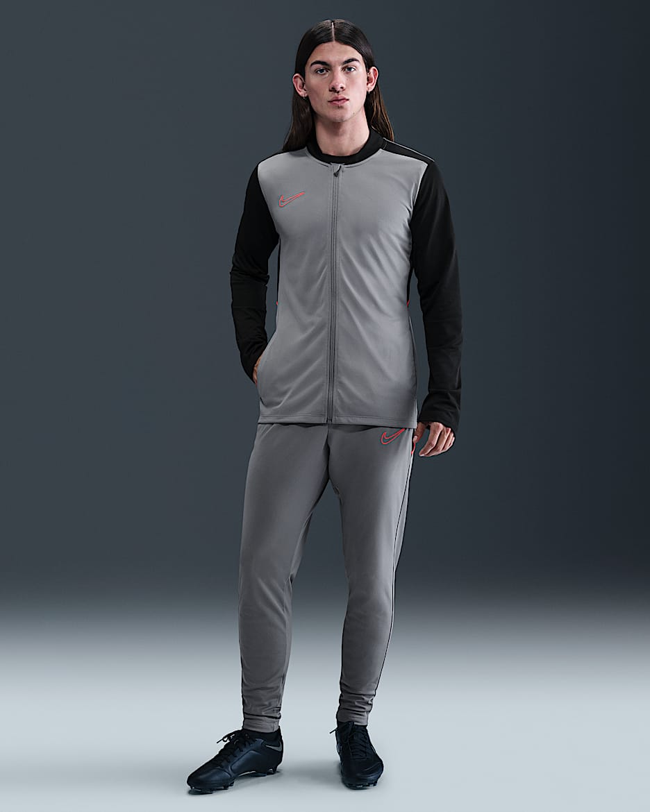 Nike Academy Men's Dri-FIT Football Tracksuit - Cool Grey/Black/Bright Crimson