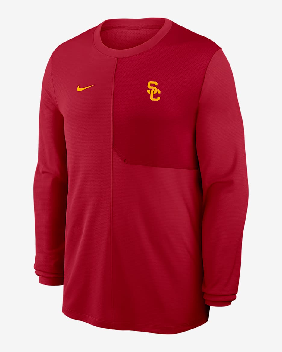 USC Sideline Coach Men's Nike Dri-FIT College Long-Sleeve Top - Crimson