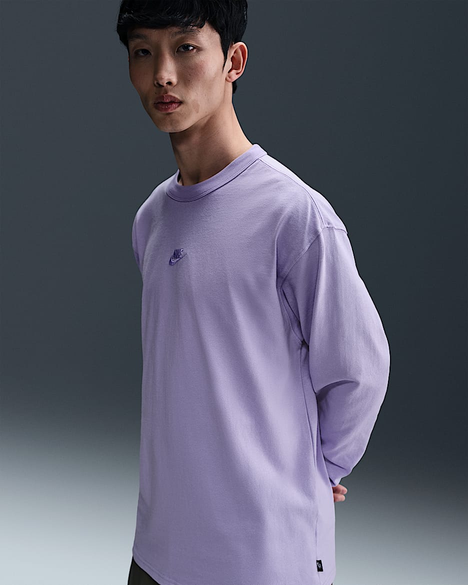Playera de manga larga para hombre Nike Sportswear Premium Essentials - Hortensias