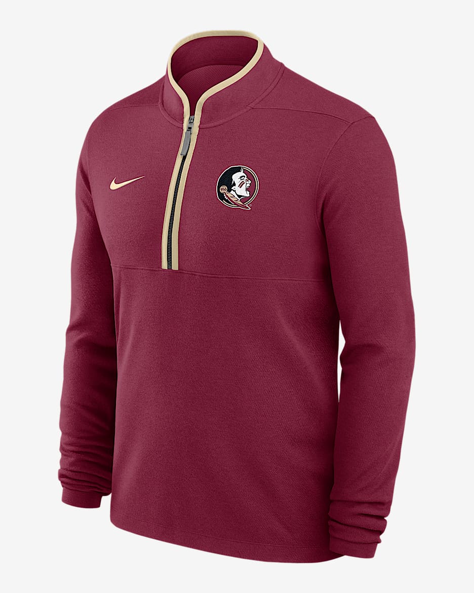Florida State Victory Men's Nike Dri-FIT College 1/2-Zip Long-Sleeve Top - Garnet