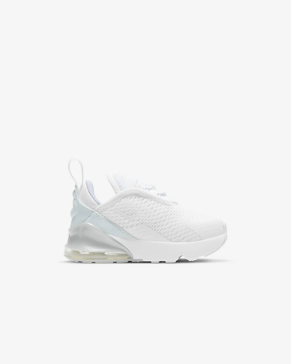 Nike Air Max 270 Baby/Toddler Shoe - White/Metallic Silver/White