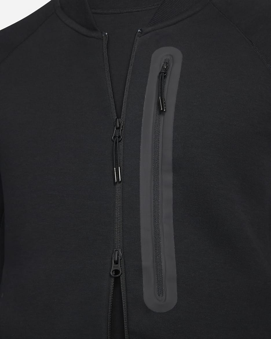 Veste aviateur Nike Sportswear Tech Fleece pour homme - Noir/Noir