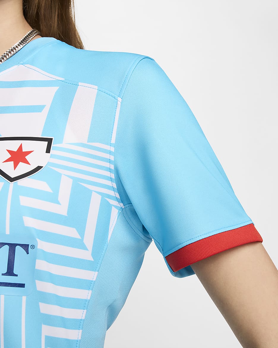 Jersey Nike Dri-FIT de la NWSL tipo réplica para mujer Chicago Red Stars 2024 Stadium Primary - Azul báltico