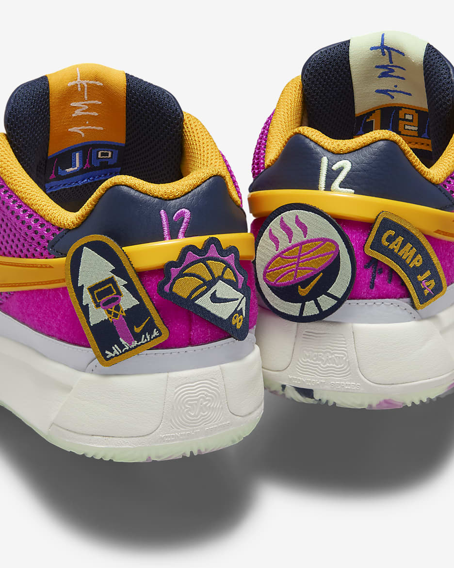 Ja 1 SE "Camp Ja" Big Kids' Basketball Shoes - Obsidian/University Gold/Vapor Green/Hyper Violet