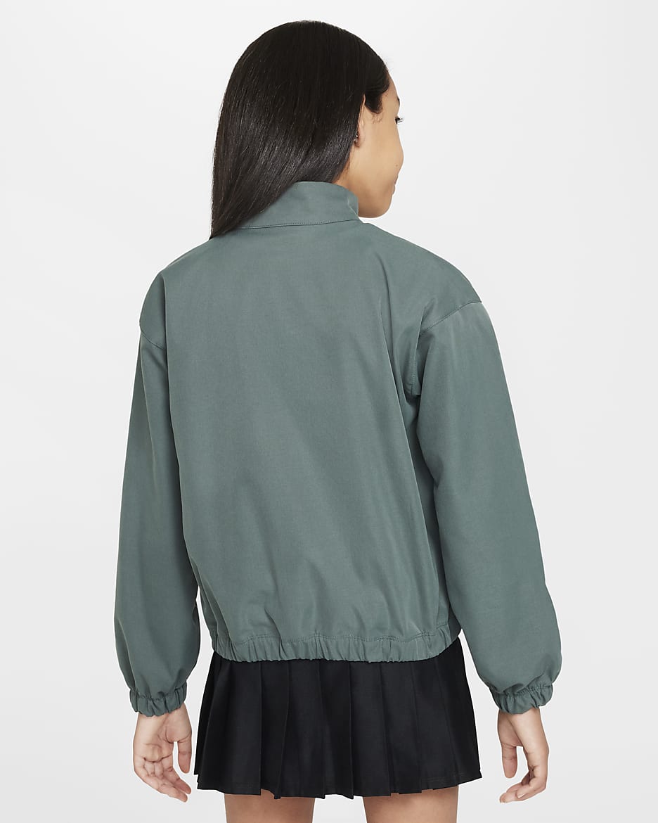 Nike Sportswear Girls' Oversized Lightweight Jacket - Vintage Green/White