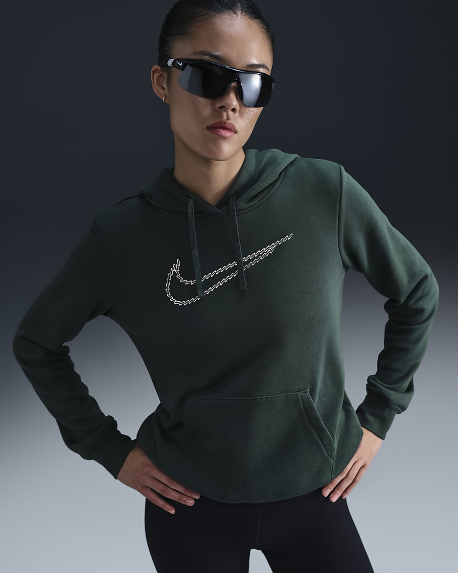Nike Sportswear Club Fleece Premium Essential Women's Shine Pullover Hoodie - Deep Jungle