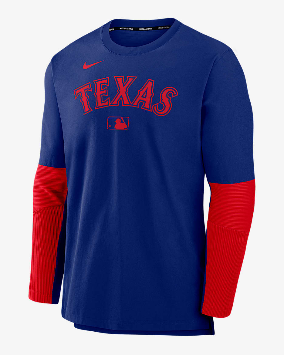 Texas Rangers Authentic Collection Player Men's Nike Dri-FIT MLB Pullover Jacket - Royal