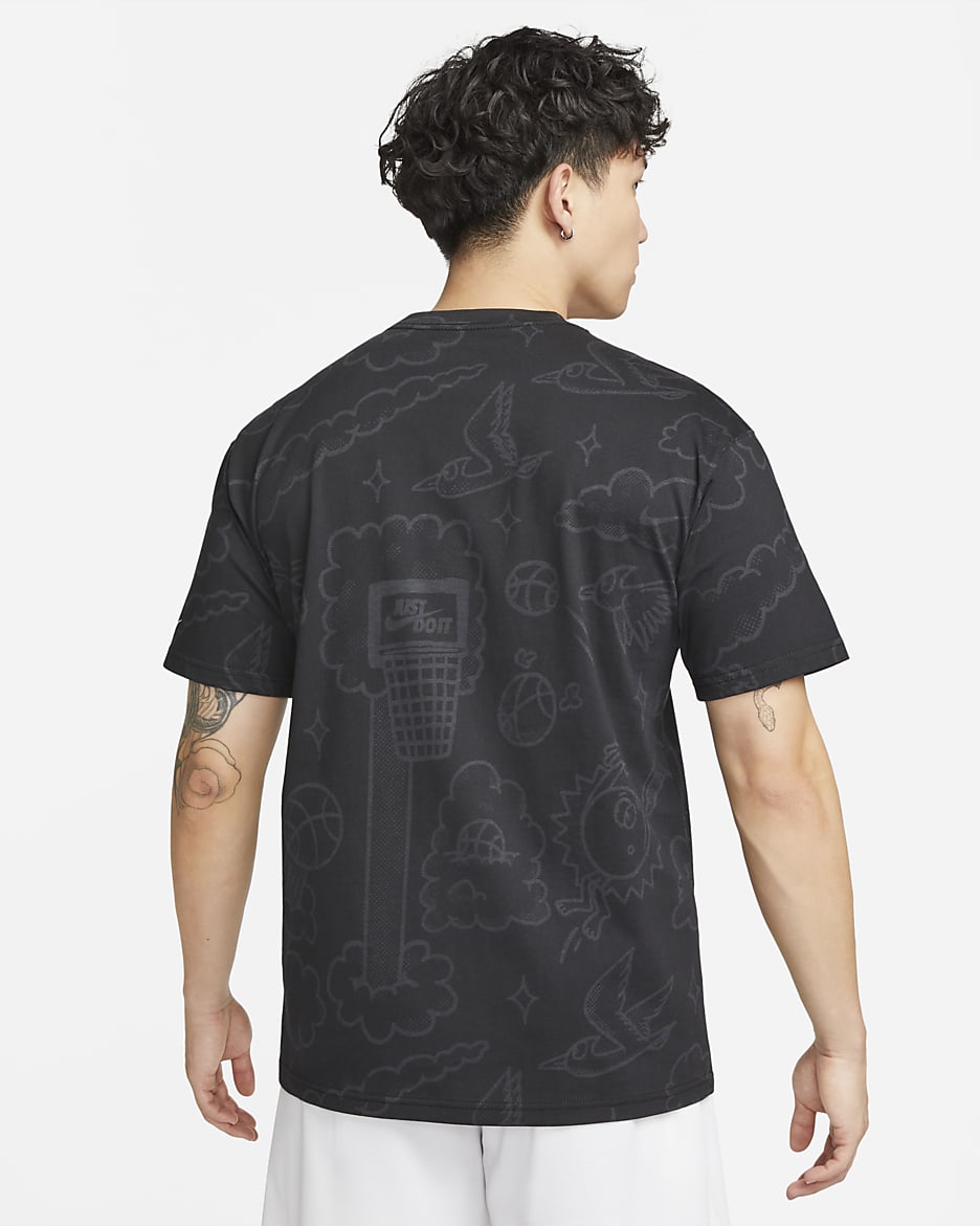 Nike Max90 Men's All-over Print Basketball T-Shirt - Black