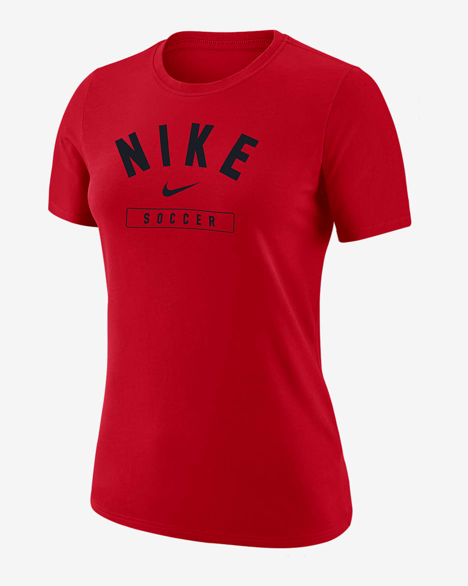 Playera de fútbol para mujer Nike Swoosh - Rojo universitario