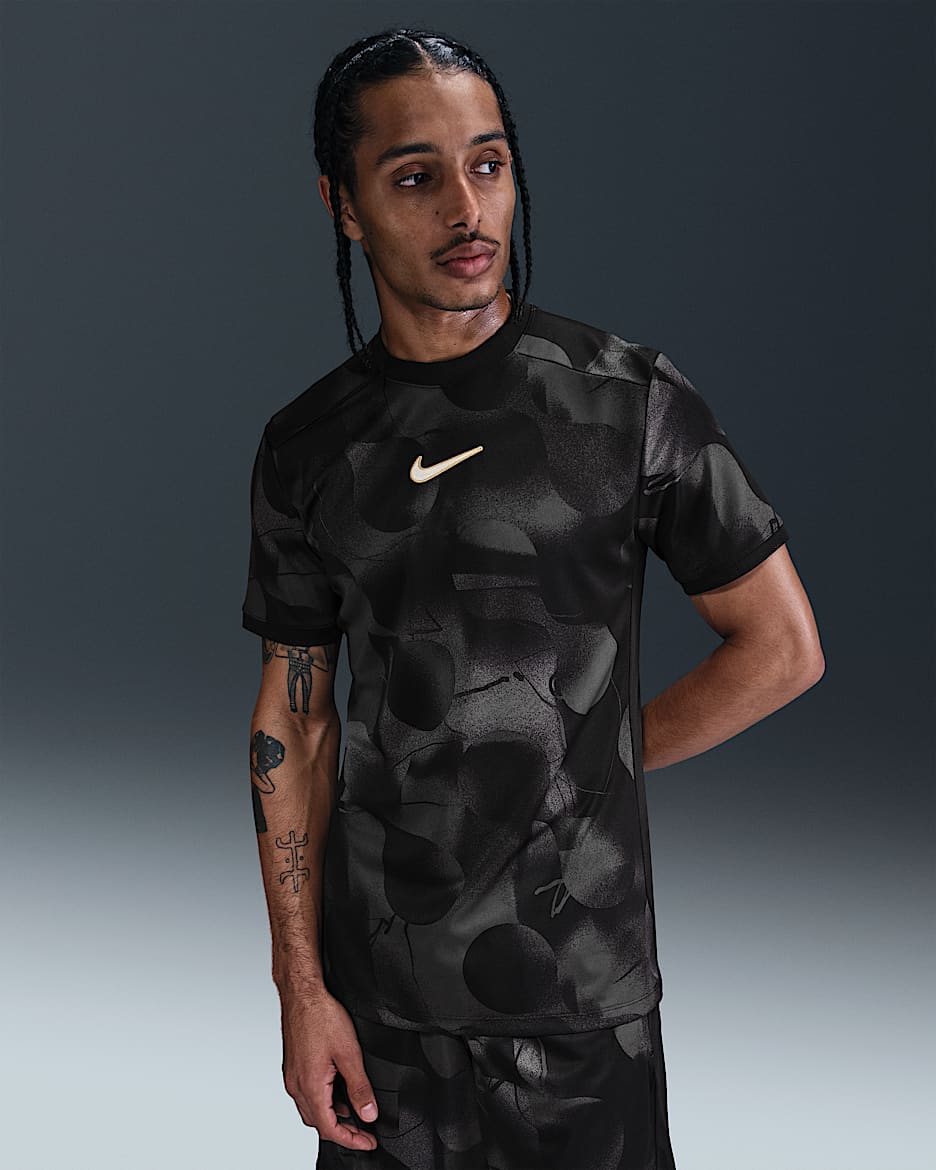 Męska koszulka piłkarska Dri-FIT Nike Academy+ - Dark Grey/Czerń/Anthracite/Pale Ivory