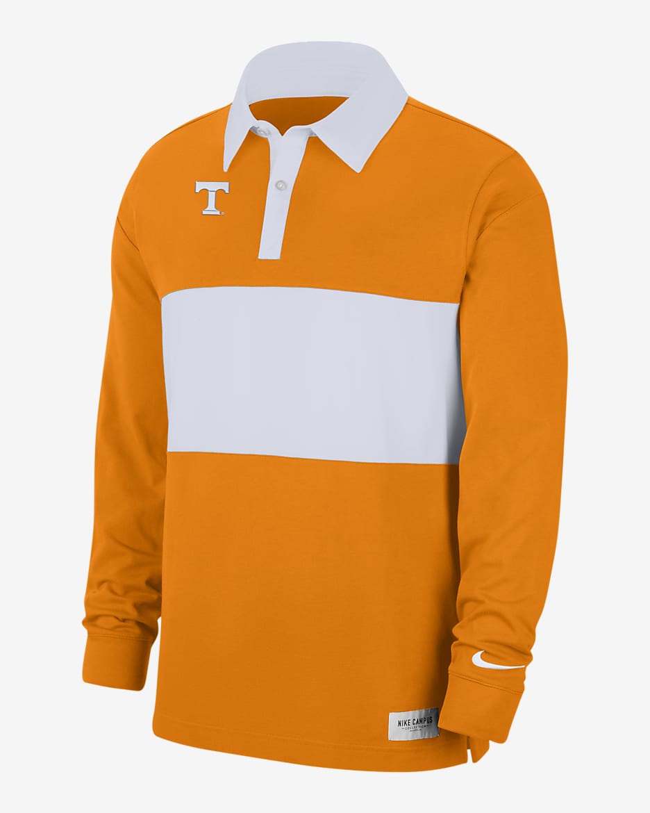 Nike College (Tennessee) Long-Sleeve Striped Polo - Bright Ceramic/White