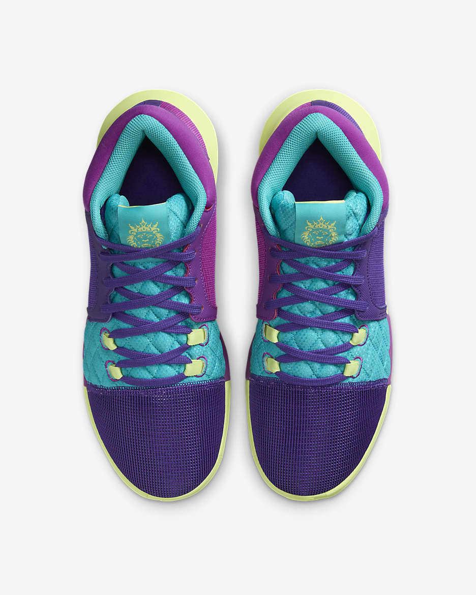 Calzado de básquetbol LeBron Witness 8 - Morado campo/Cactus empolvado/Toque de limón claro/Blanco