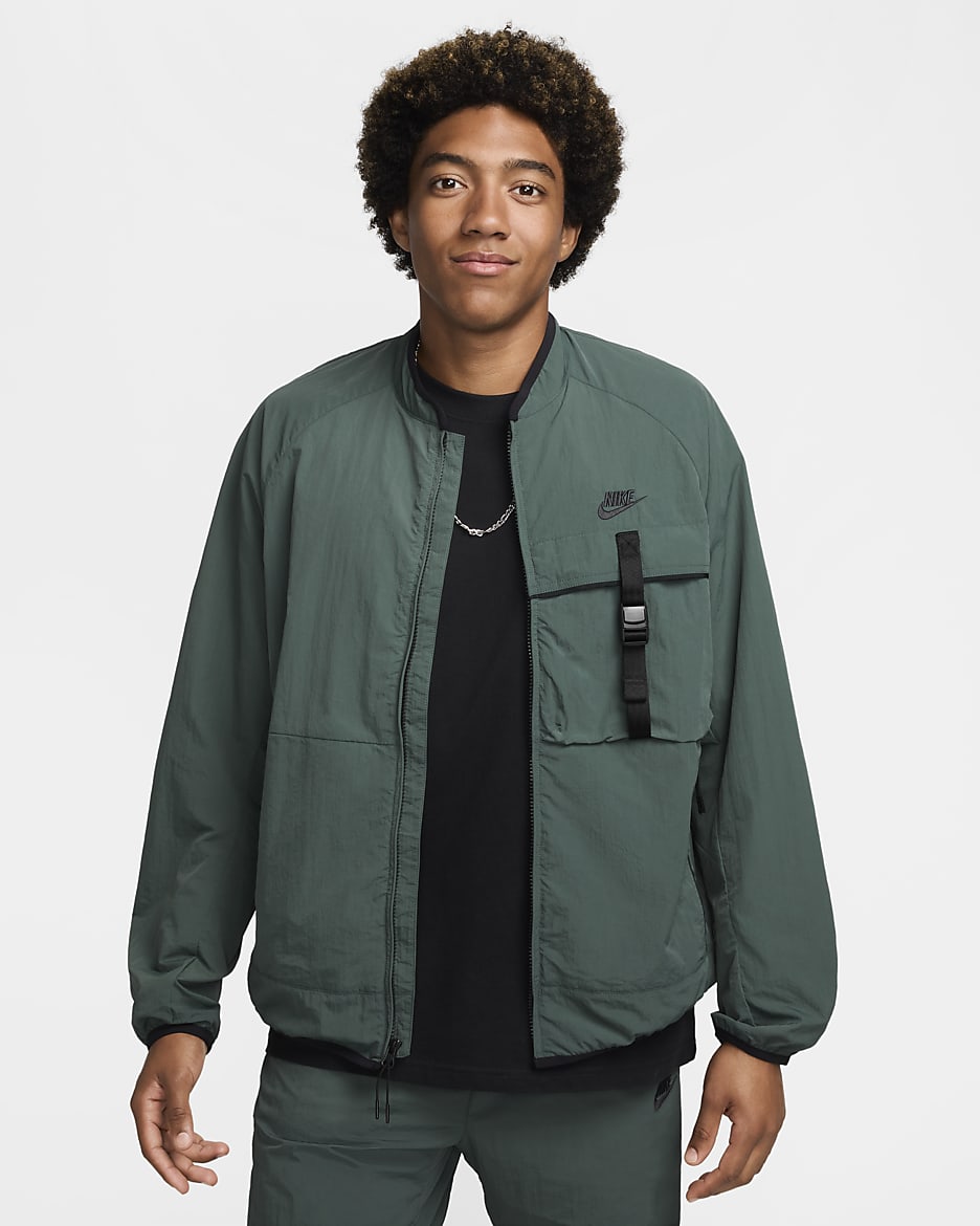 Nike Tech Men's Woven Jacket - Vintage Green/Black