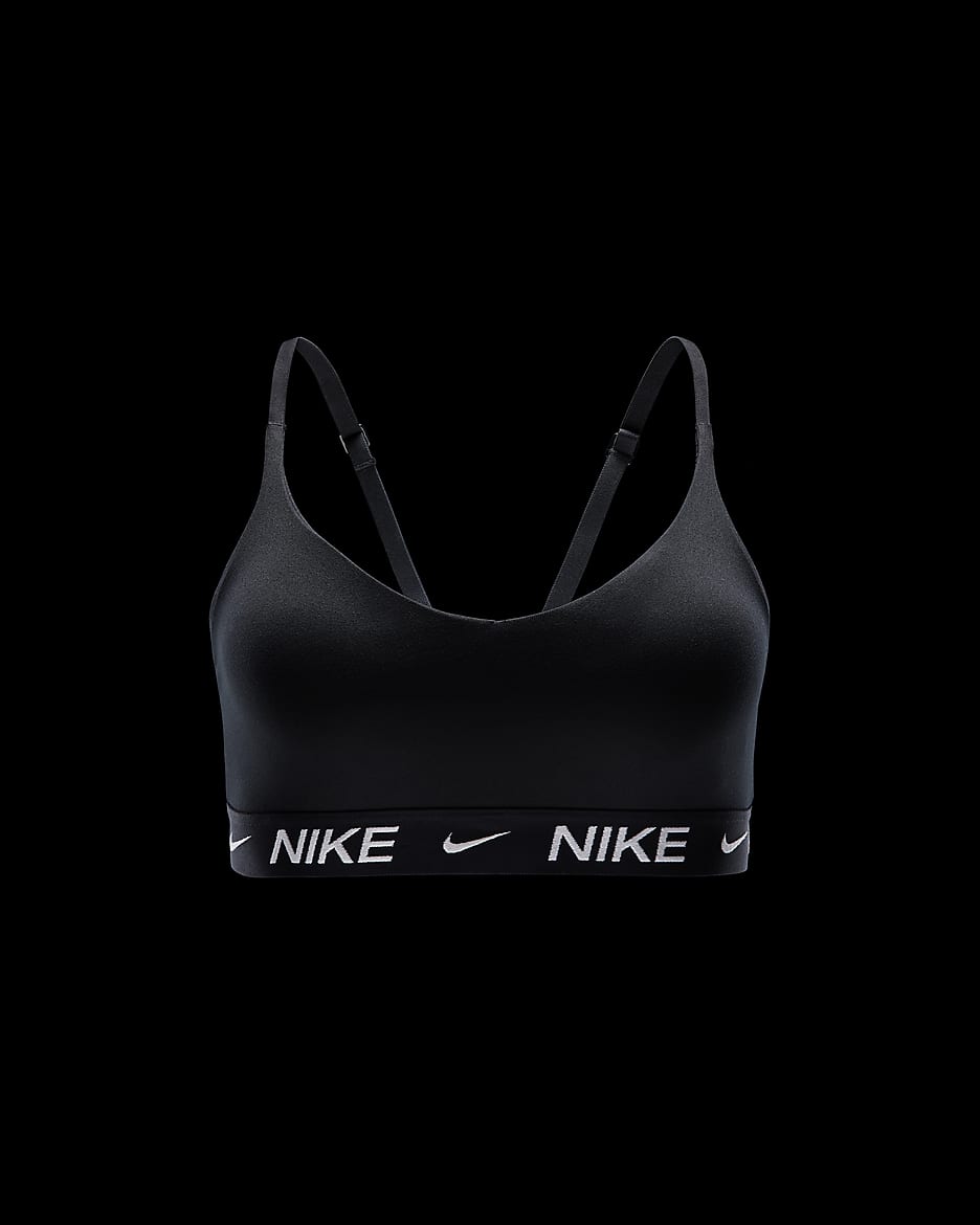 Nike Indy Light-Support Women's Padded Adjustable Sports Bra - Black/Black/White