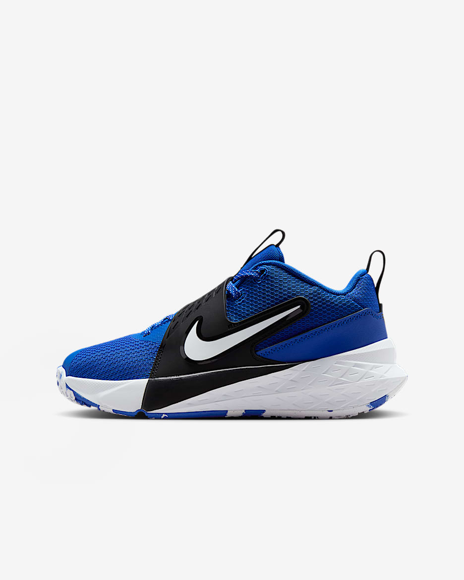 Nike Team Hustle D 12-basketballsko til større børn - Game Royal/sort/hvid