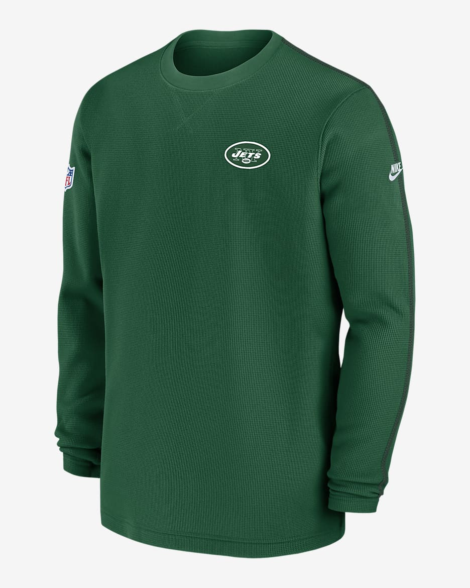 Playera de manga larga Nike de la NFL para hombre New York Jets Sideline Logo Coach - Verde