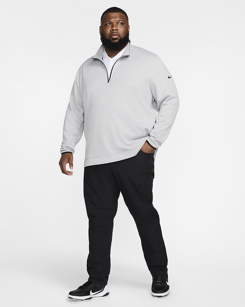 Nike Tour golfoverdel med halv glidelås til herre - Light Smoke Grey/Svart