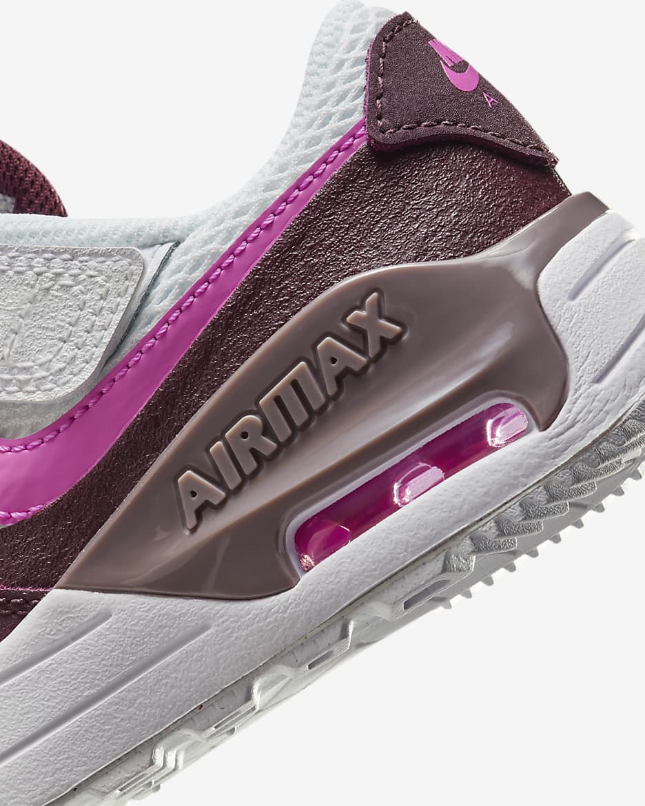 Nike Air Max SYSTM Younger Kids' Shoes - White/Burgundy Crush/Violet Ore/Playful Pink