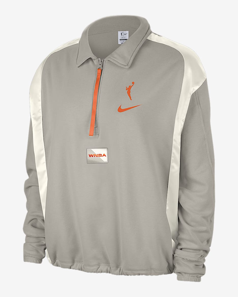 Sudadera de tejido Fleece Nike de la WNBA para mujer Team 13 - Gris universitario/Fantasma/Naranja brillante