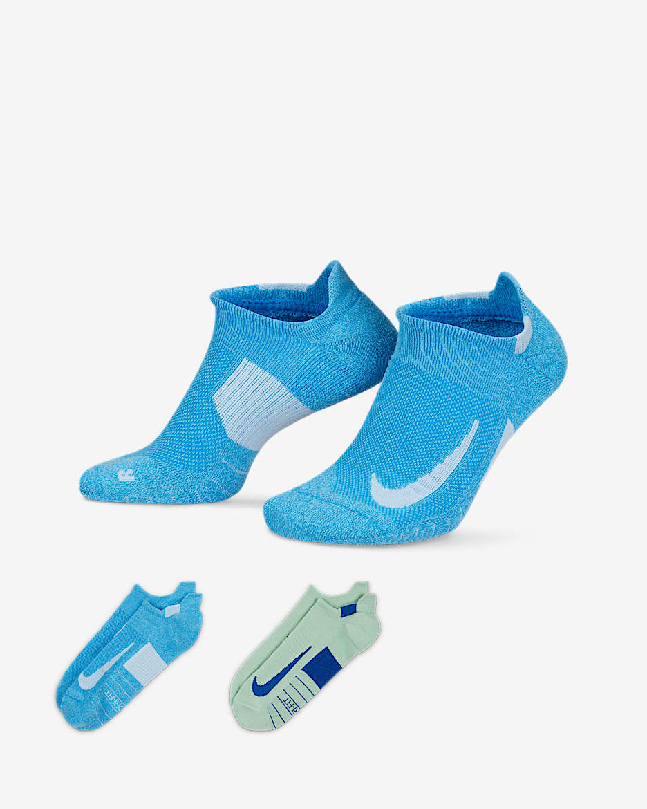 Calcetines invisibles de correr (2 pares) Nike Multiplier - Multicolor