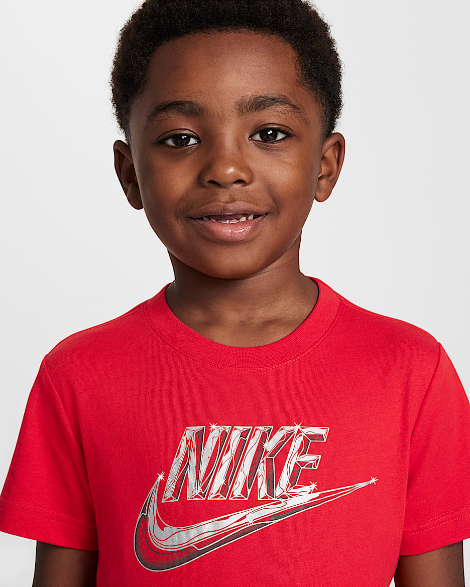 Playera Futura metalizada para niños talla pequeña Nike - Rojo universitario