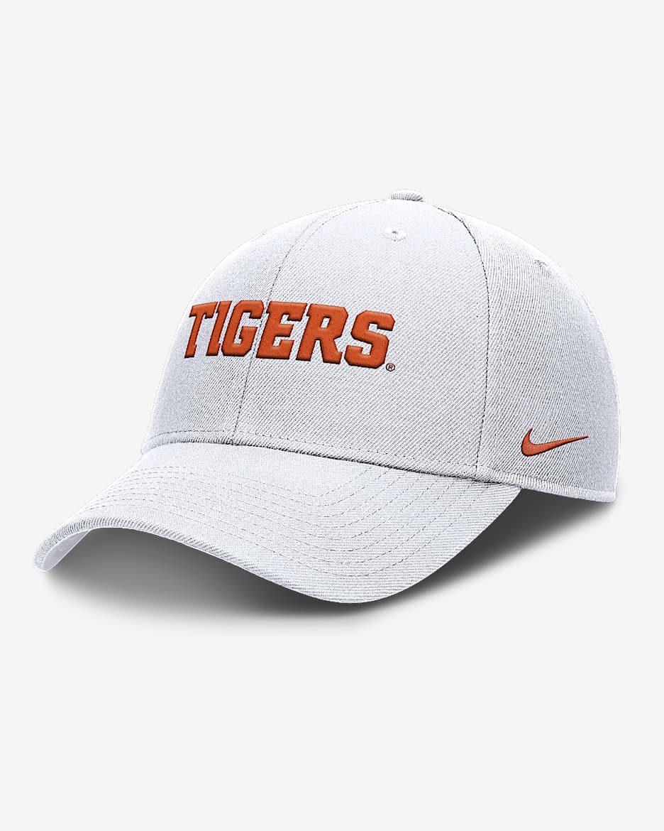 Clemson On-Field Rise Gameday Men's Nike Dri-FIT College Trucker Adjustable Hat - White