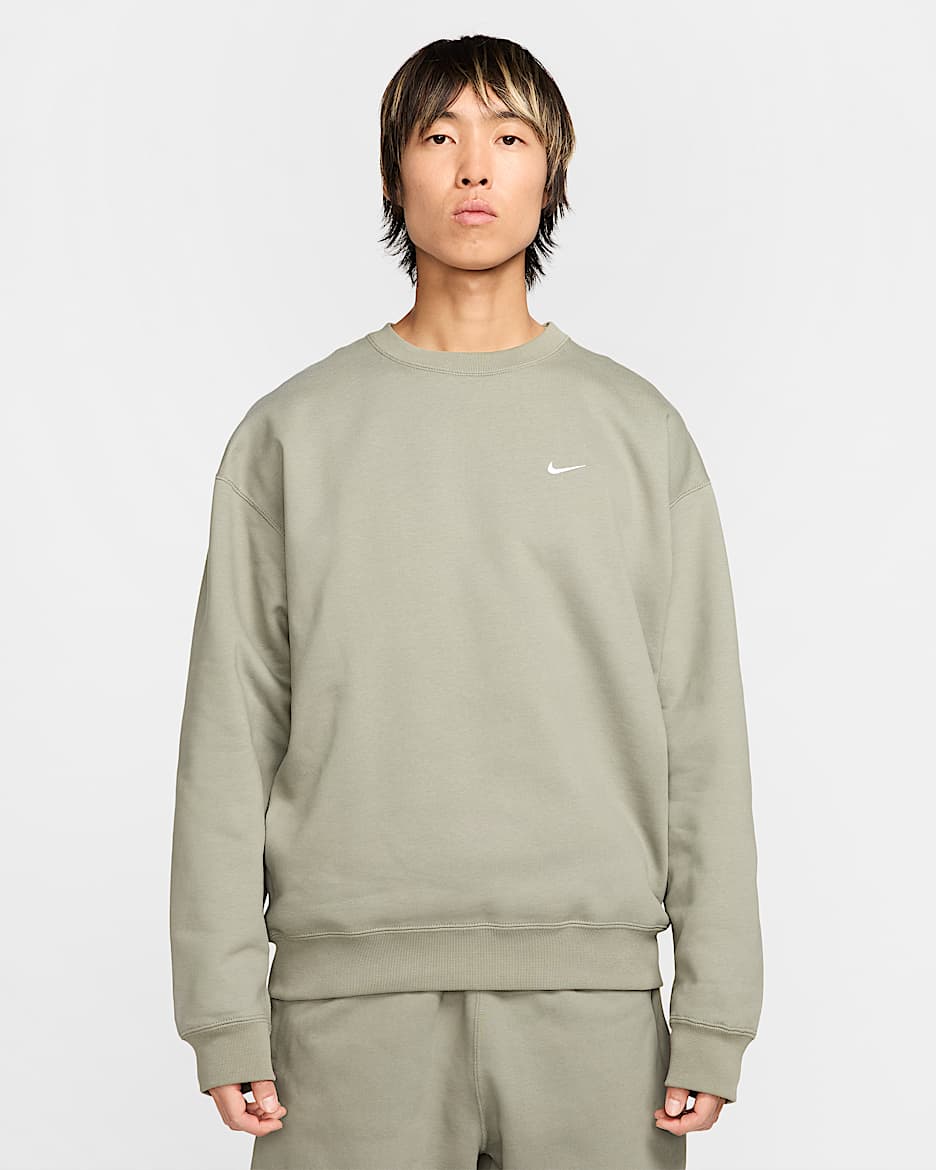 Haut en tissu Fleece Nike Solo Swoosh pour Homme - Light Army/Blanc