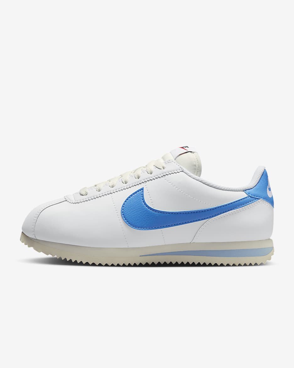 Nike Cortez Leather Women's Shoes - White/Sail/Team Orange/University Blue
