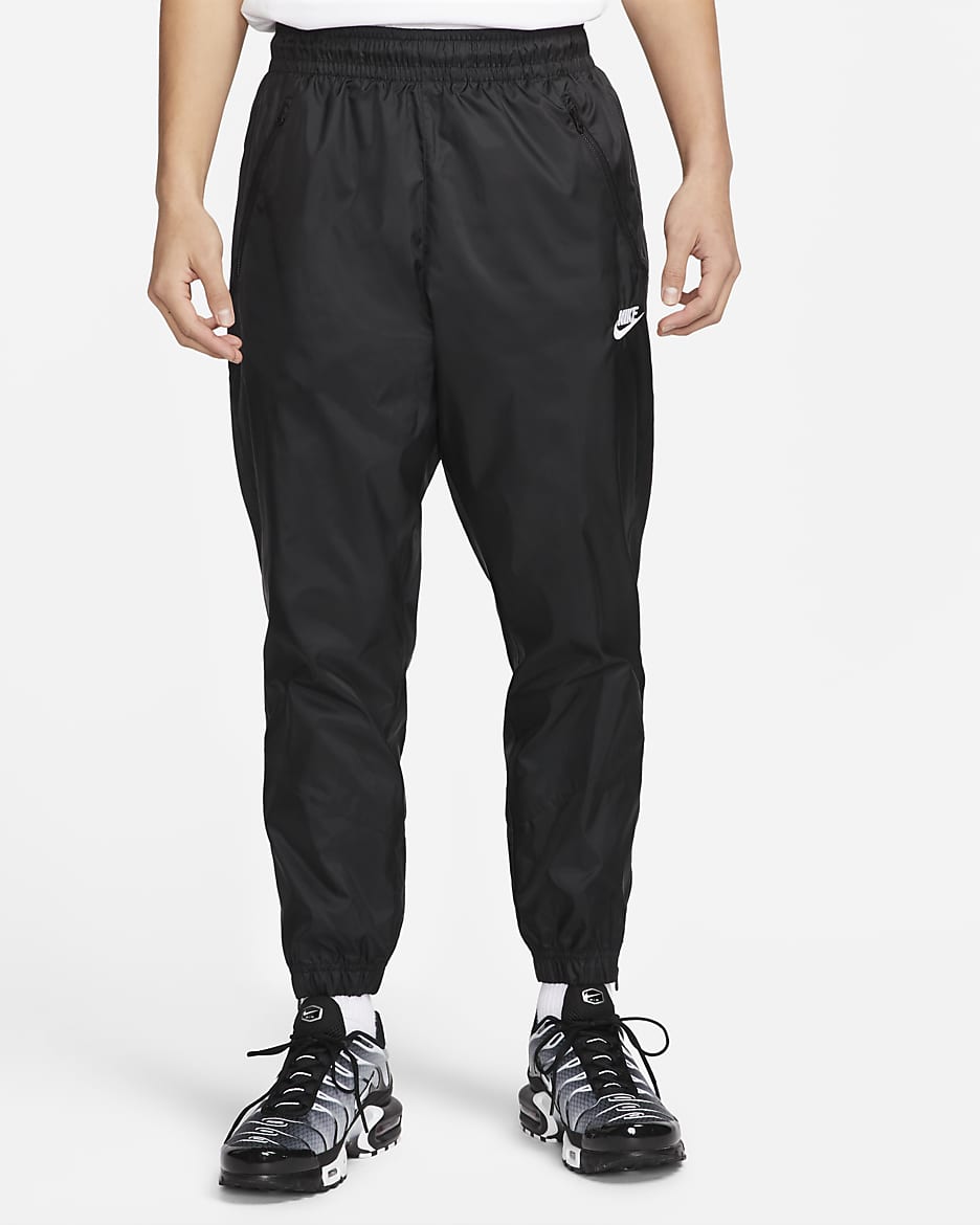 Nike Windrunner 男款梭織內裡長褲 - 黑色/黑色/白色
