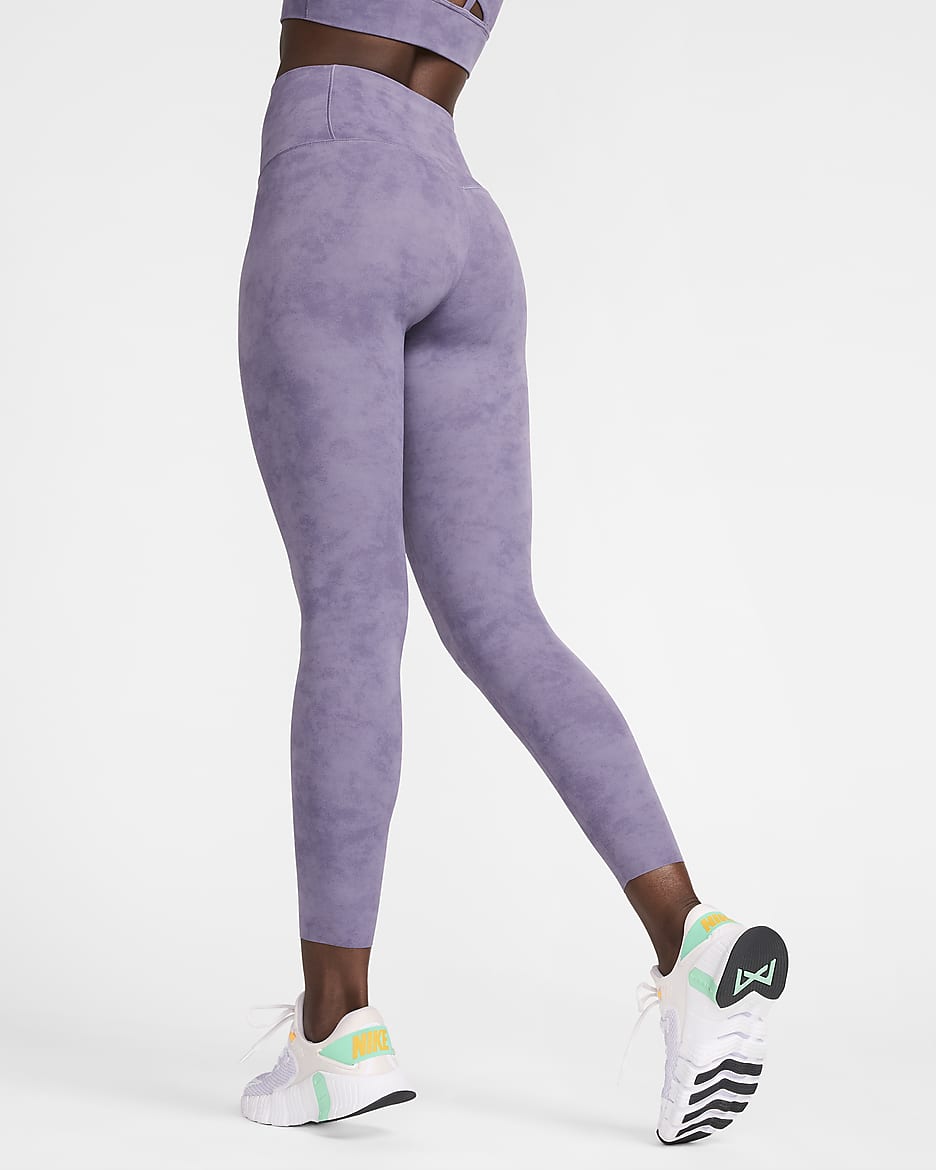 Nike Zenvy Tie-Dye Women's Gentle-Support High-Waisted 7/8 Leggings - Daybreak/Black