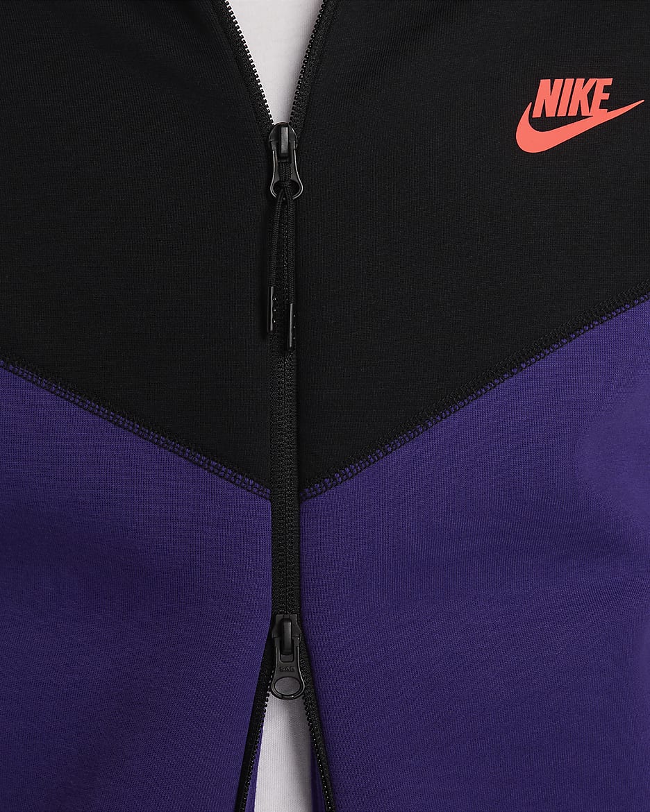 Felpa con cappuccio e zip a tutta lunghezza Nike Sportswear Tech Fleece Windrunner - Uomo - Field Purple/Nero