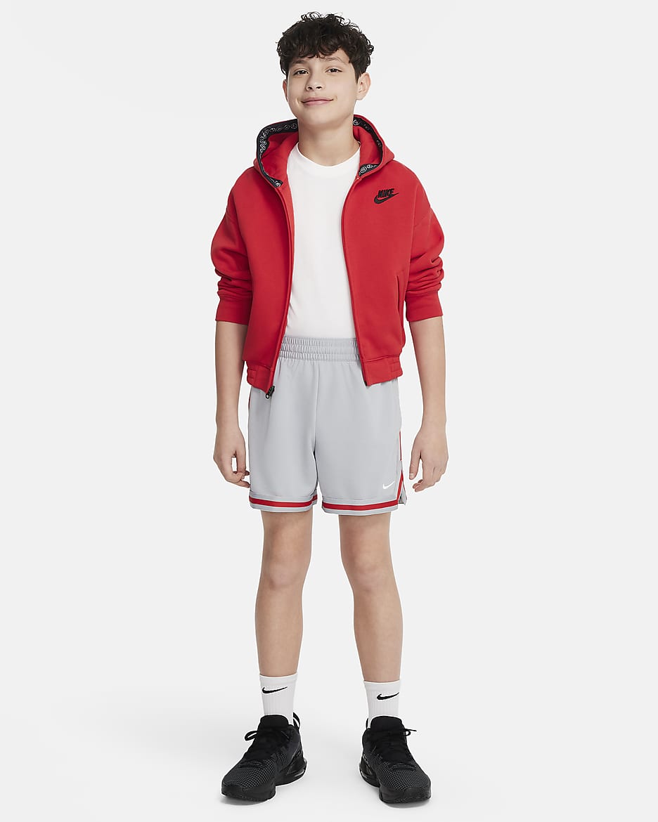 Shorts de básquetbol de 13 cm para niños talla grande Nike DNA - Gris lobo/Blanco