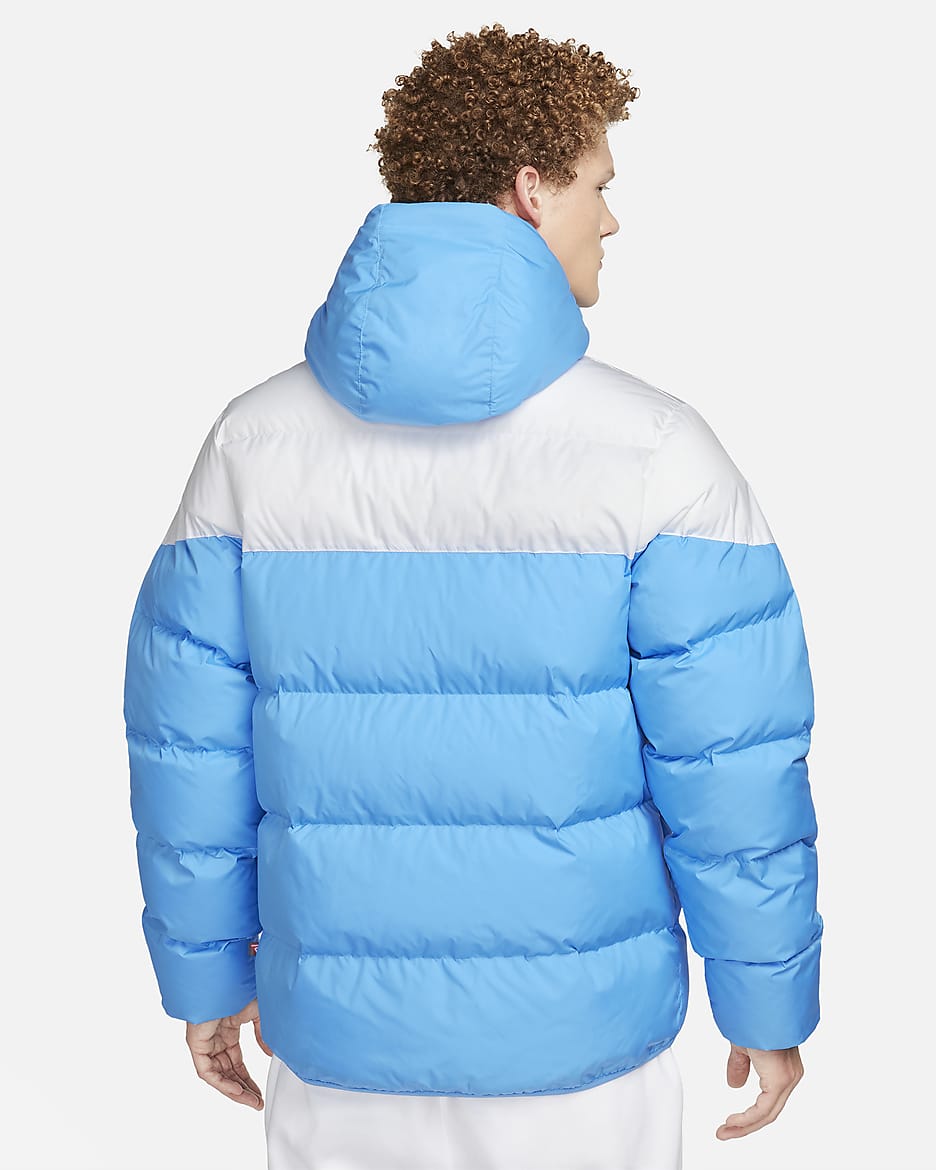 Doudoune à capuche Storm-FIT Nike Windrunner PrimaLoft® pour homme - Blanc/Photo Blue/Noir