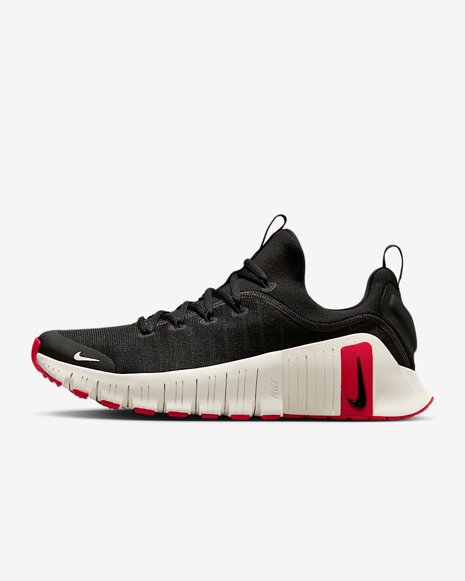 Nike Free Metcon 6 Men's Workout Shoes - Black/University Red/Sail