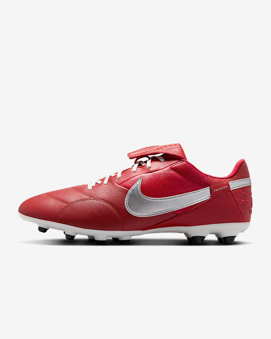 Nike Premier 3 Firm-Ground Low-Top Football Boot - Cinnabar/University Red/Sail/Metallic Silver