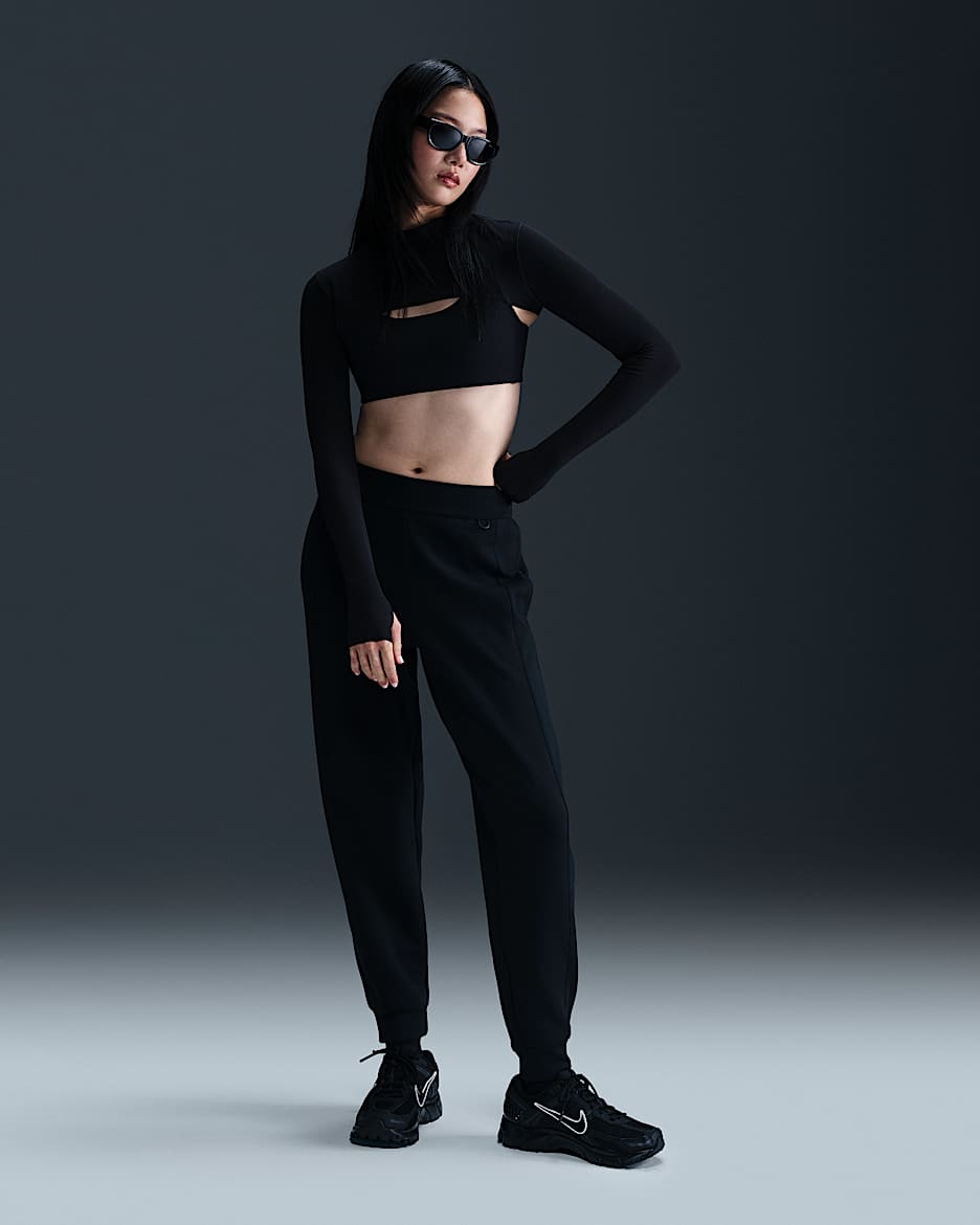 Nike 24.7 ImpossiblySoft Women's Dri-FIT Mid-Rise Joggers - Black/Black/Dark Smoke Grey
