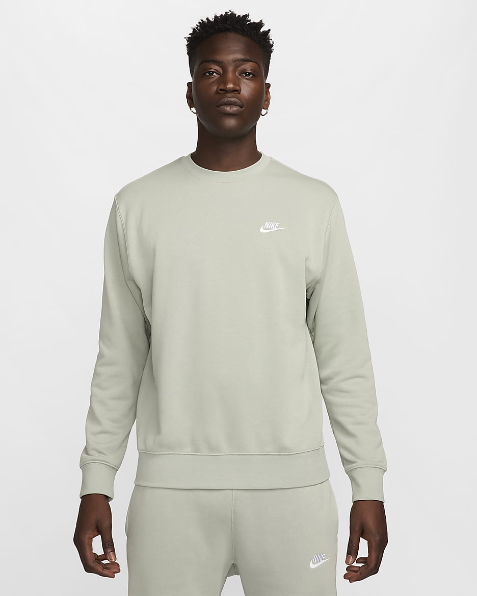 Nike Sportswear Club Men's French Terry Crew - Jade Horizon/White