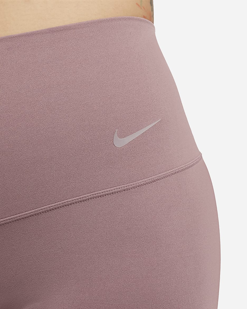 Γυναικείο ψηλόμεσο κολάν 7/8 με ήπια στήριξη Nike Zenvy - Smokey Mauve/Μαύρο