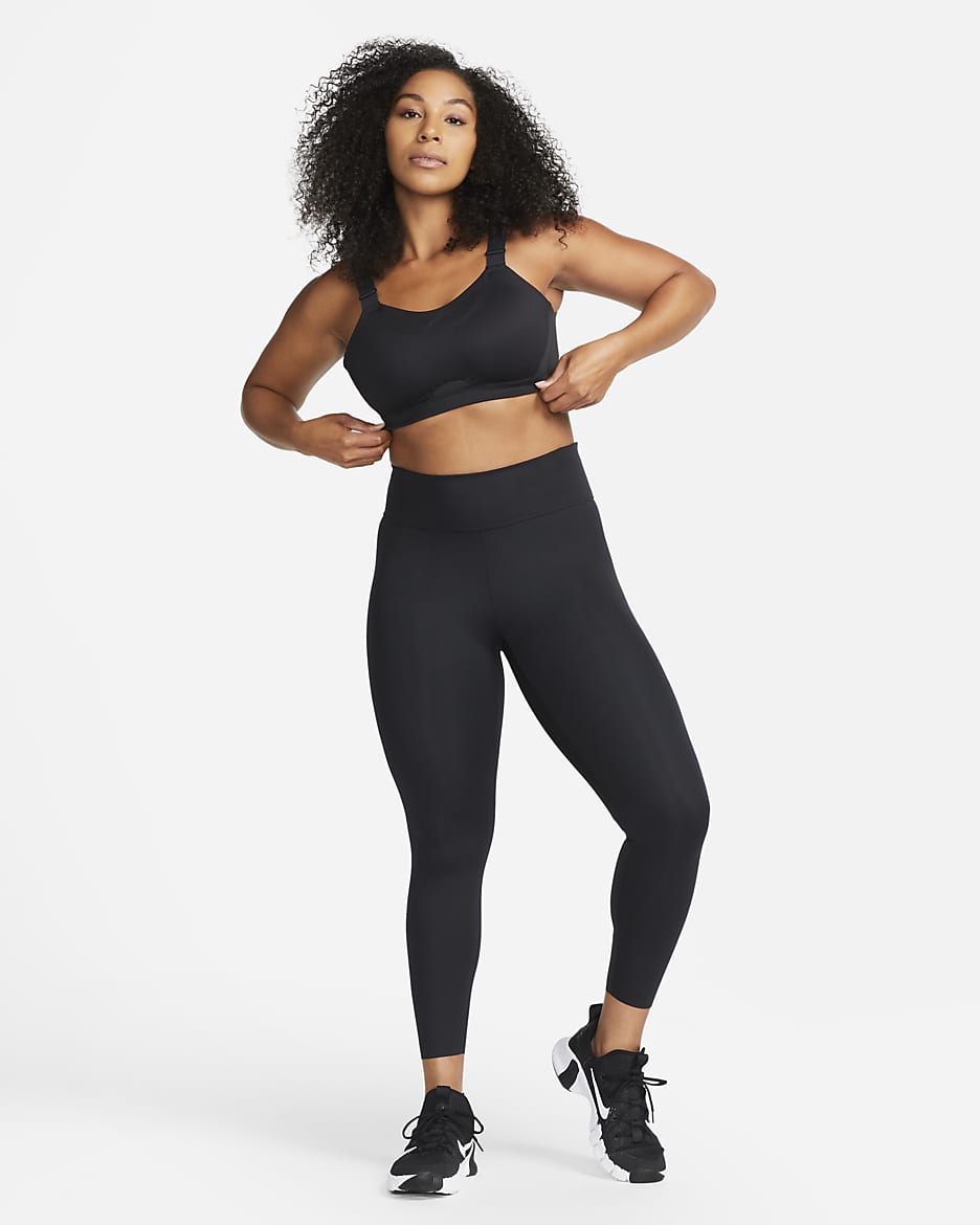 Brassière de sport rembourrée ajustable à maintien supérieur Nike Alpha pour femme - Noir/Noir/Dark Smoke Grey/Dark Smoke Grey