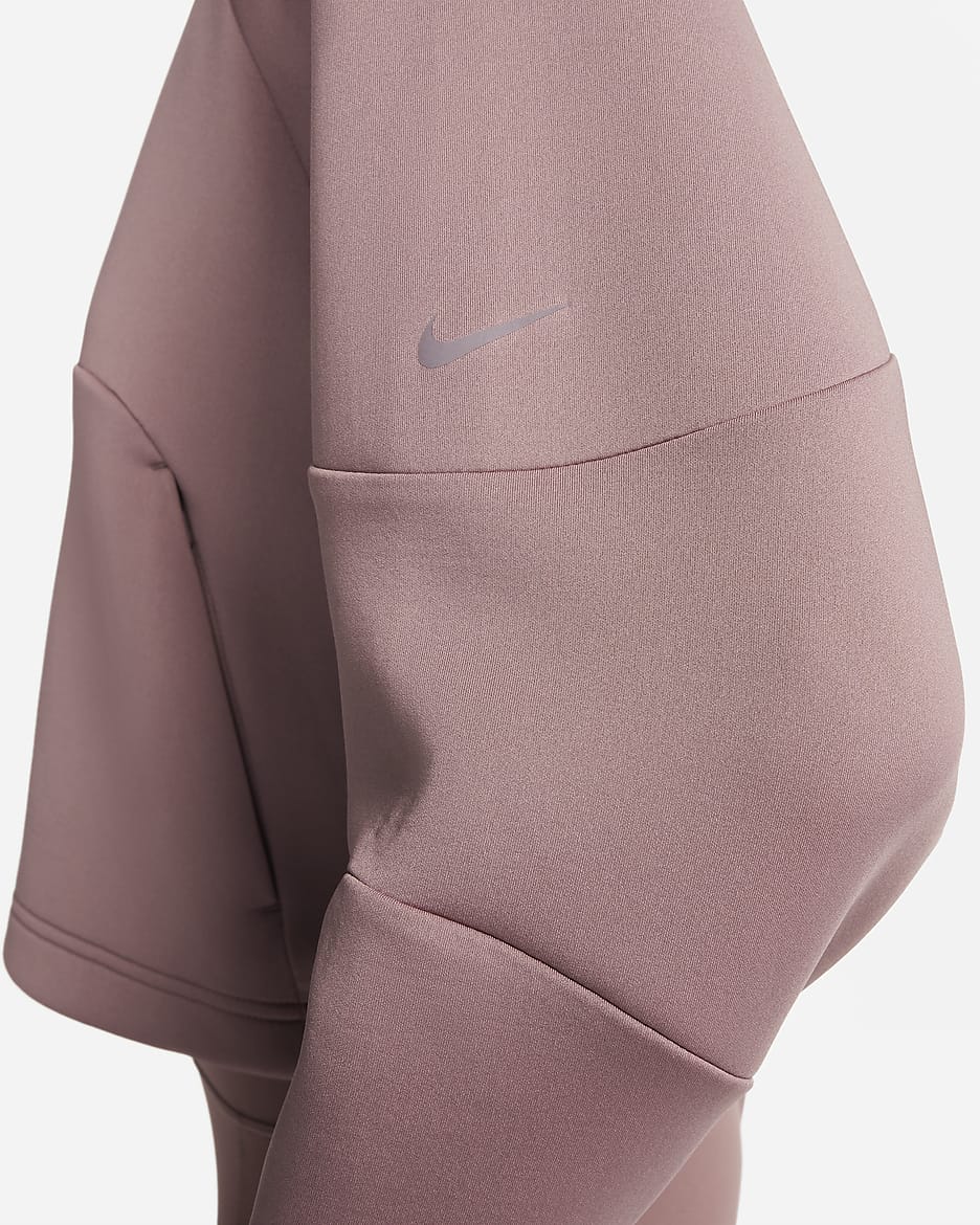 Nike Dri-FIT Prima Women's 1/2-Zip Training Top - Smokey Mauve/Black