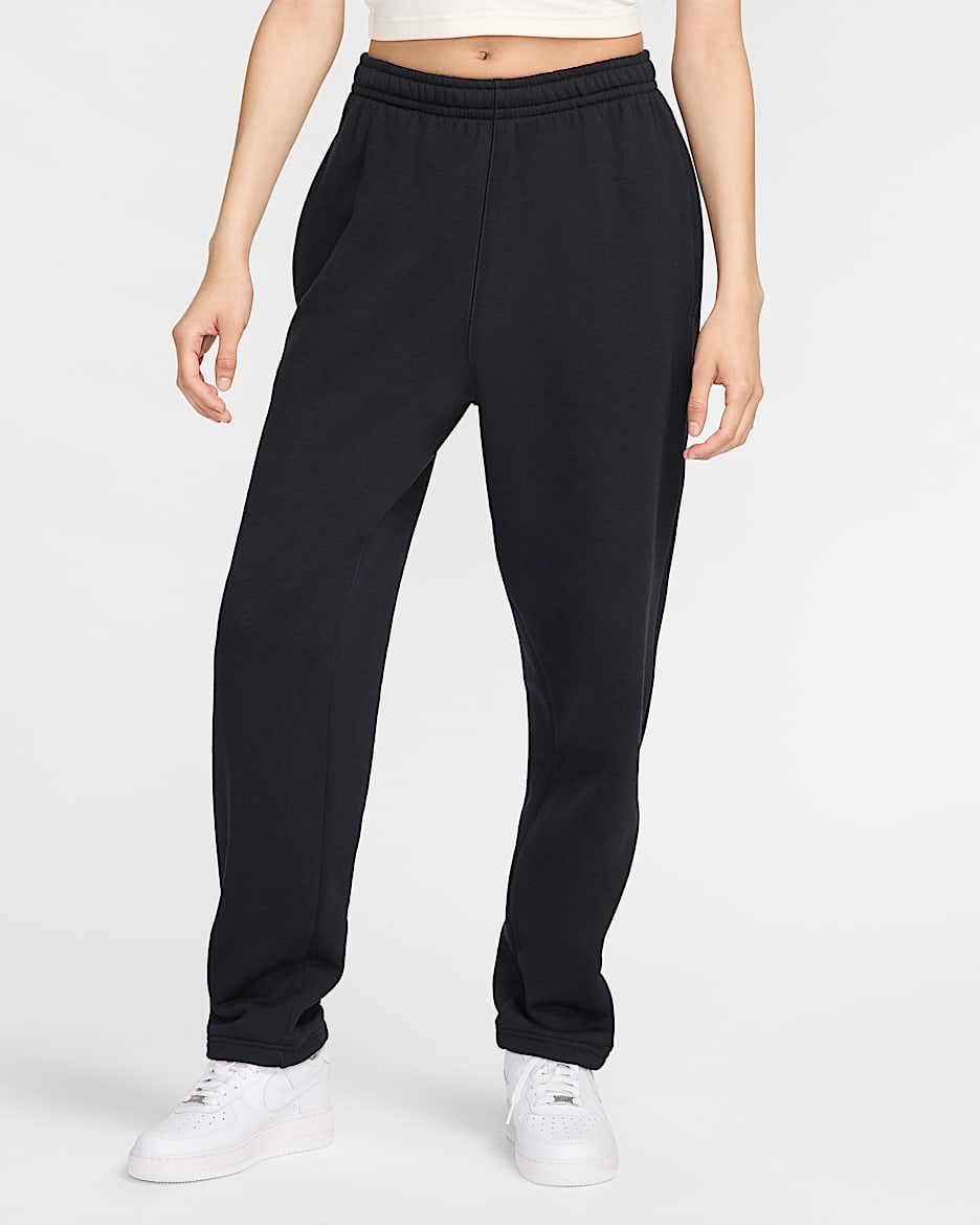 Nike Wool Classics Open-Hem Fleece Pants - Black/Dark Smoke Grey