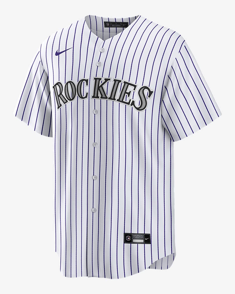 Jersey de béisbol Replica para hombre MLB Colorado Rockies (Kris Bryant) - Blanco/Morado