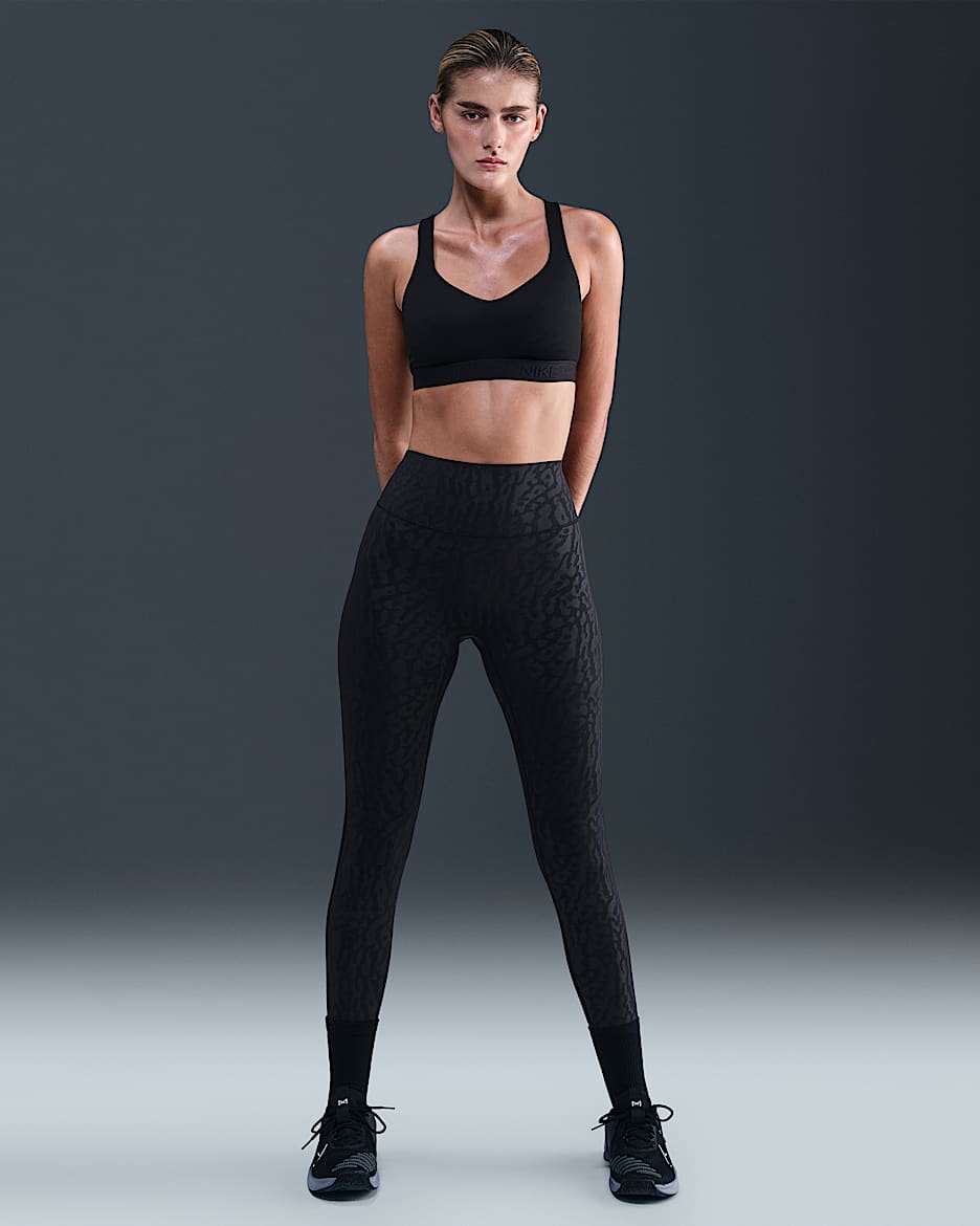 Nike Universa Women's High-Waisted 7/8 Leggings with No Front Seam - Black/Anthracite/Dark Smoke Grey