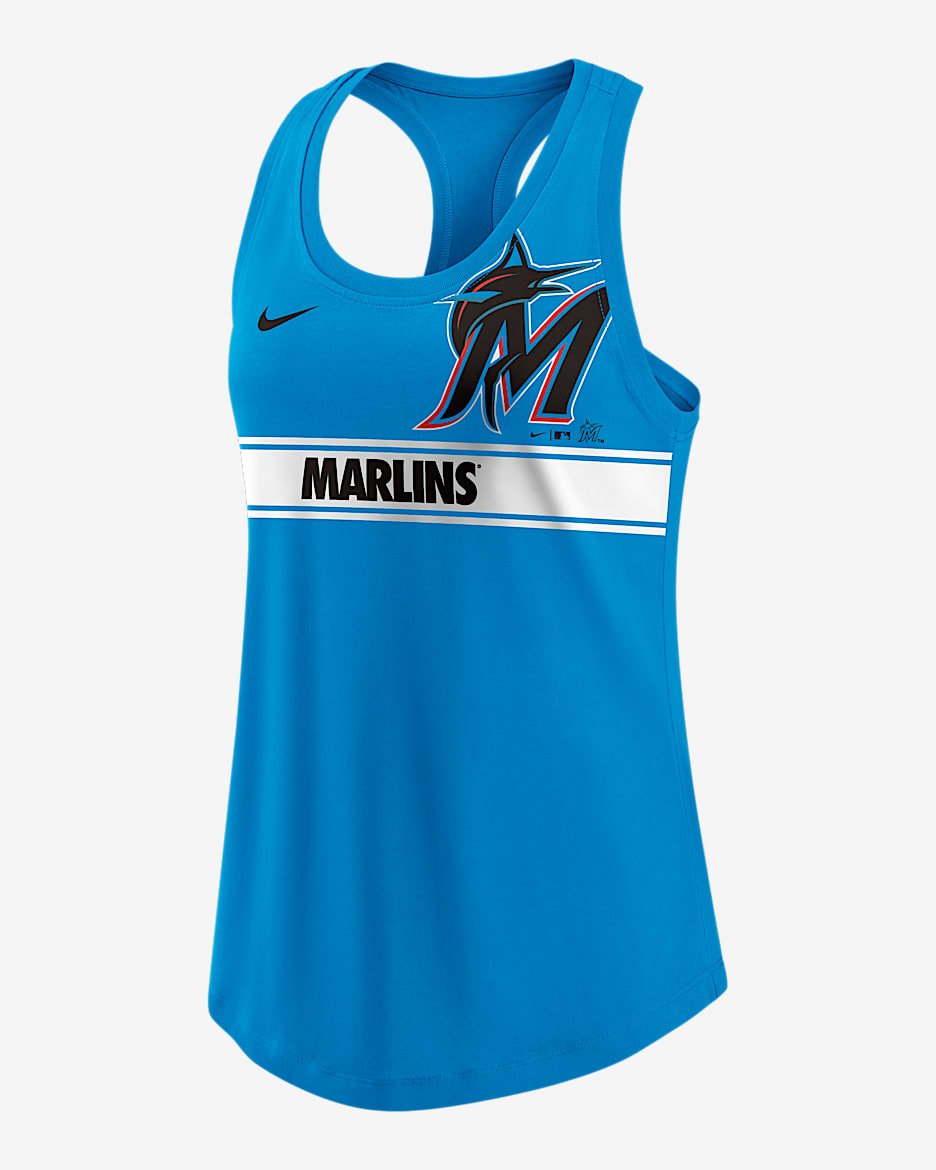 Miami Marlins Logo Women's Nike Dri-FIT MLB Racerback Tank Top - Blue