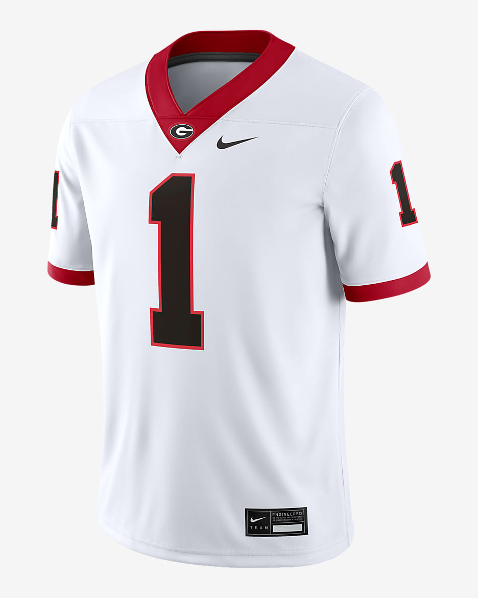 Georgia Bulldogs Men's Nike Dri-FIT College Game Jersey - White