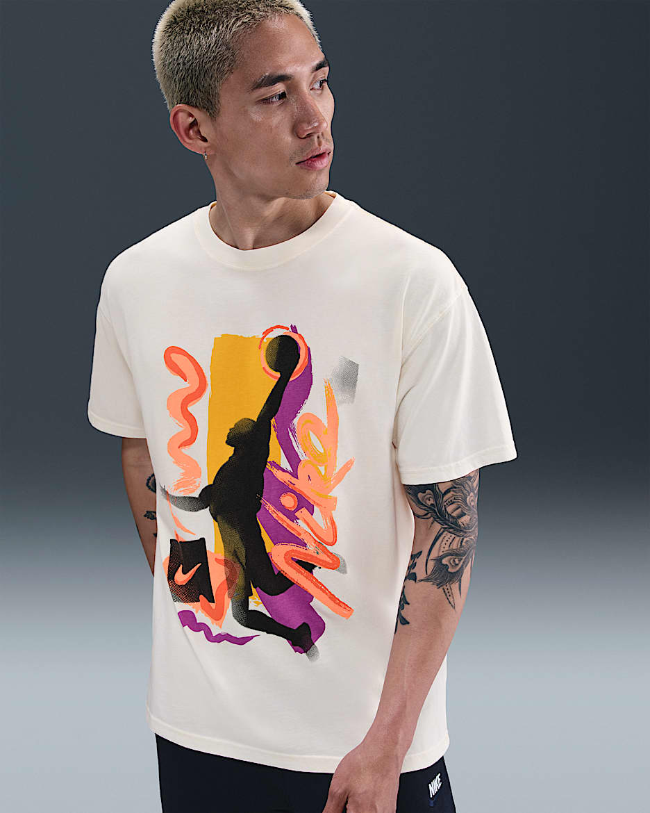 ナイキ メンズ マックス90 バスケットボール Tシャツ - ココナッツミルク