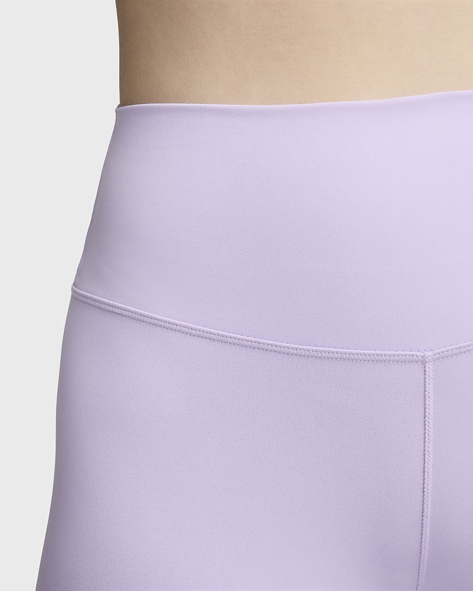 Damskie legginsy o pełnej długości z wysokim stanem Nike One - Lilac Bloom/Czerń