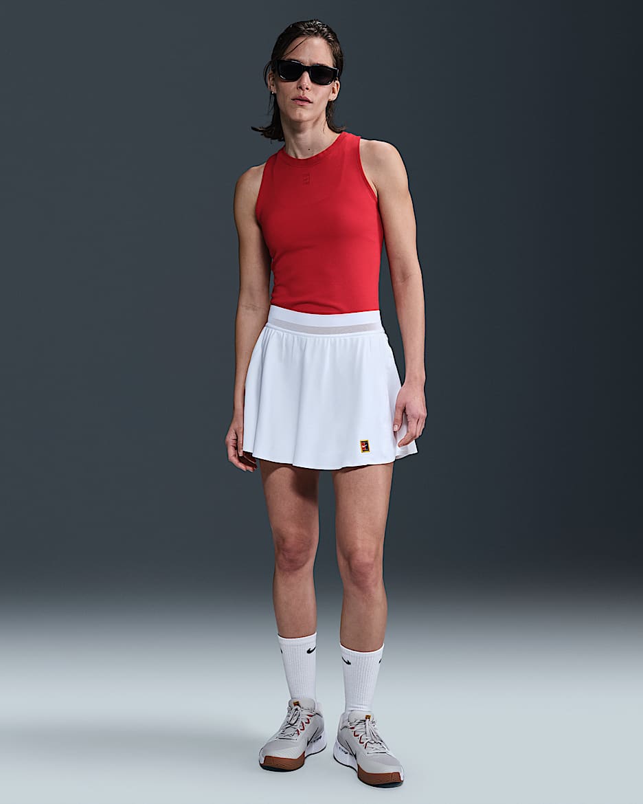 NikeCourt Slam Ace Women's Dri-FIT Tennis Skirt - White/White