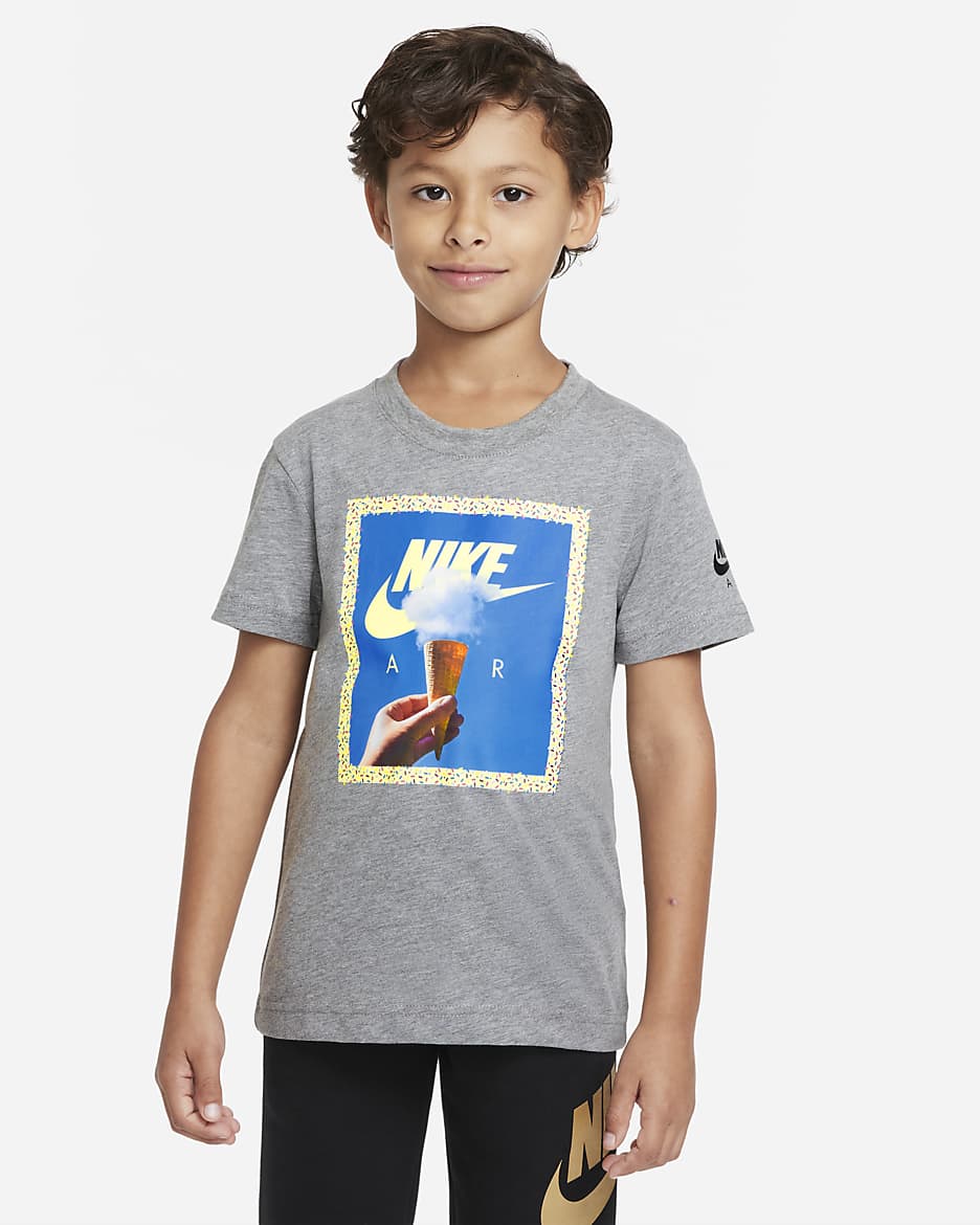 Playera para niños talla pequeña Nike Air - Carbono jaspeado