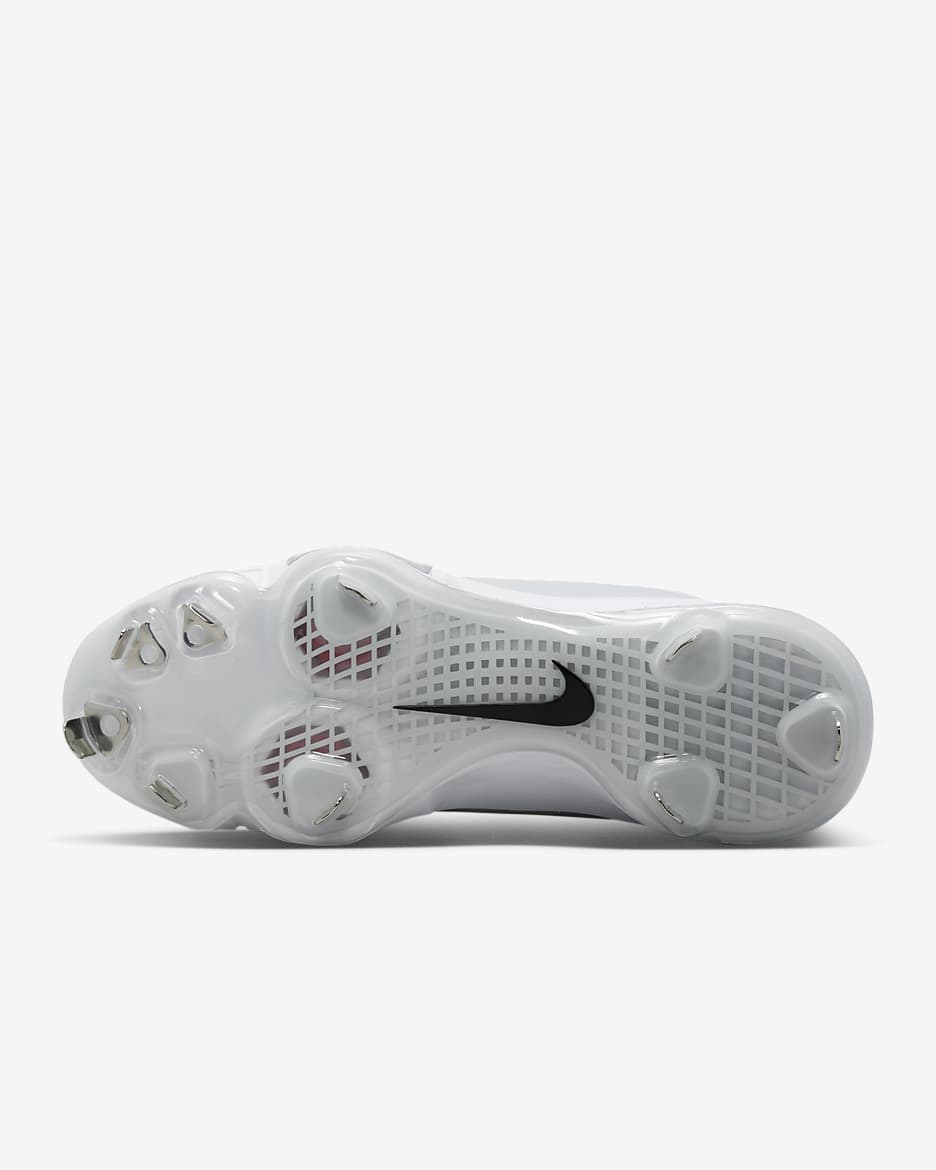 Nike Force Zoom Trout 9 Pro Baseball Cleats - White/Pure Platinum/Bright Crimson/Black